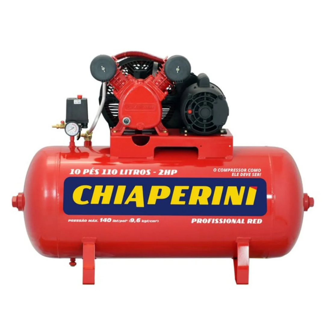 Locação – Compressor de Ar Média Pressão 10 PCM 110 Litros – Chiaperini 10/110 RED
